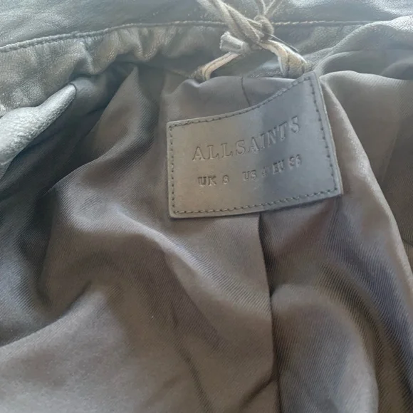 All Saints Leather Vintage Cargo Jacket